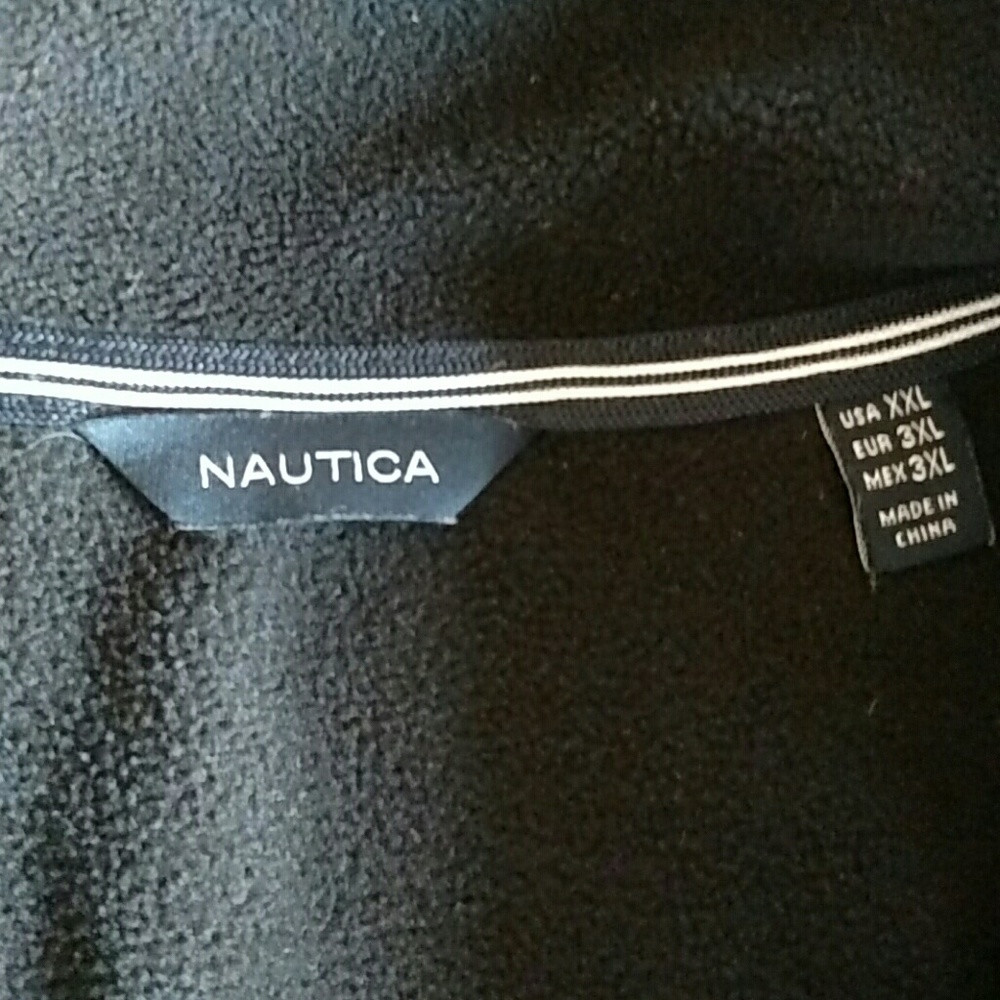 Nautica Black Fleece Full Zip Up Jacket - Picture 3 of 7